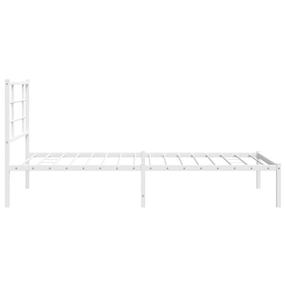 Estrutura de cama com cabeceira 100x190 cm metal branco