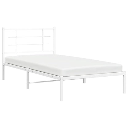 Estrutura de cama com cabeceira 100x200 cm metal branco