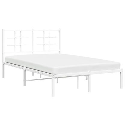 Estrutura de cama com cabeceira 120x190 cm metal branco