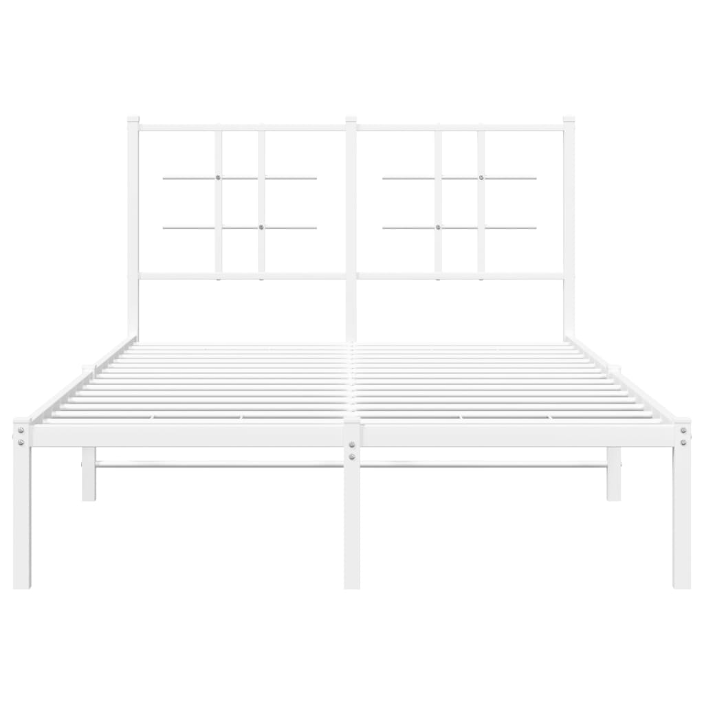 Estrutura de cama com cabeceira 120x190 cm metal branco