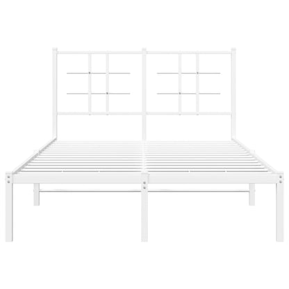 Estrutura de cama com cabeceira 120x190 cm metal branco