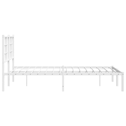 Estrutura de cama com cabeceira 120x190 cm metal branco