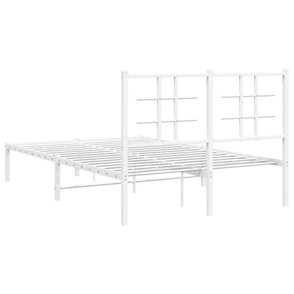 Estrutura de cama com cabeceira 120x190 cm metal branco