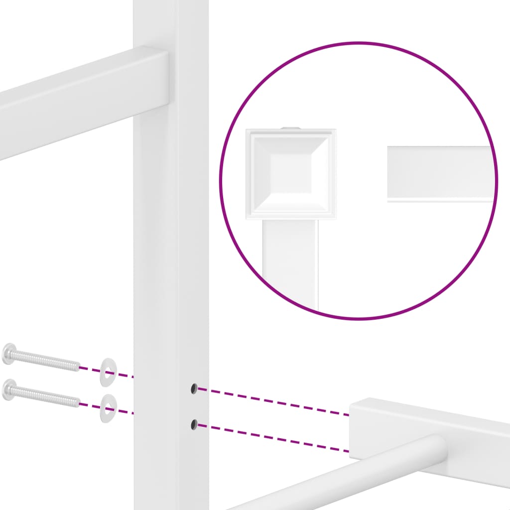 Estrutura de cama com cabeceira 120x190 cm metal branco