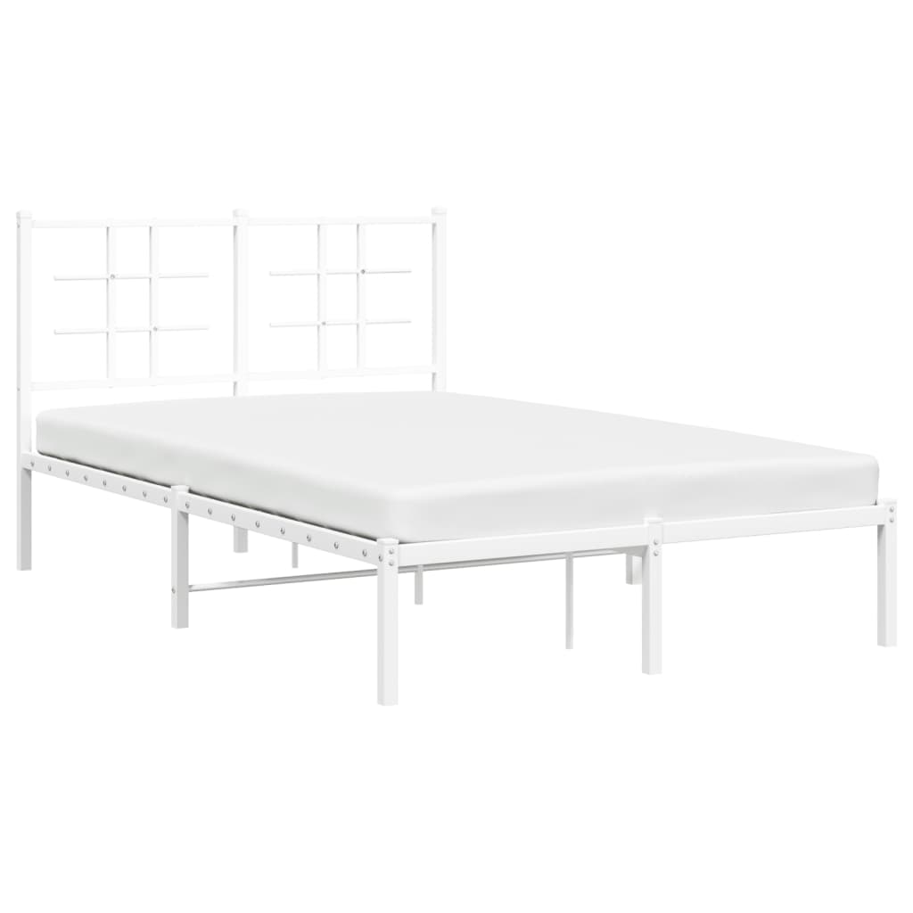 Estrutura de cama com cabeceira 120x200 cm metal branco