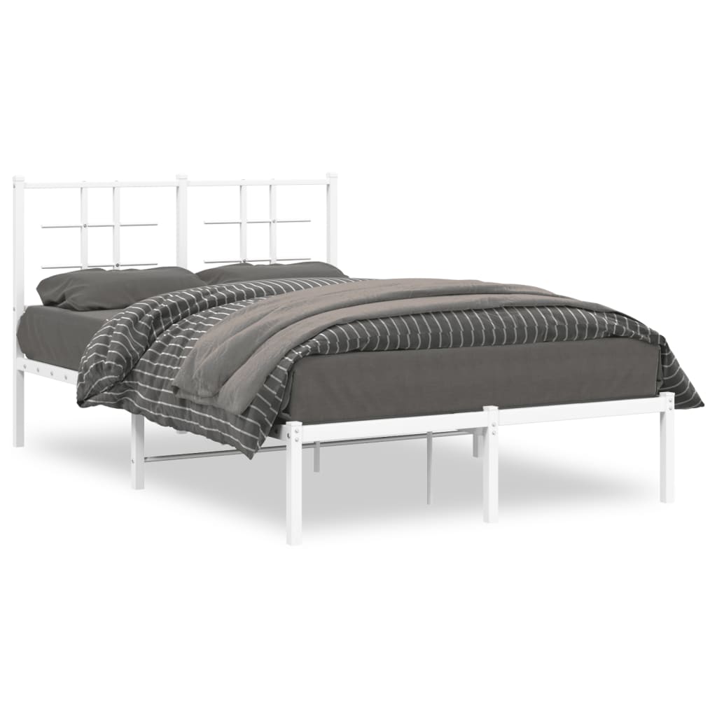 Estrutura de cama com cabeceira 120x200 cm metal branco