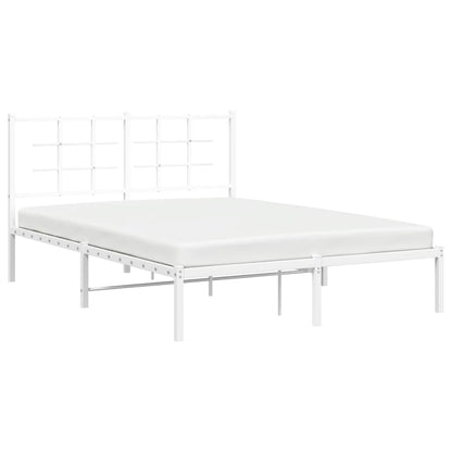 Estrutura de cama com cabeceira 135x190 cm metal branco