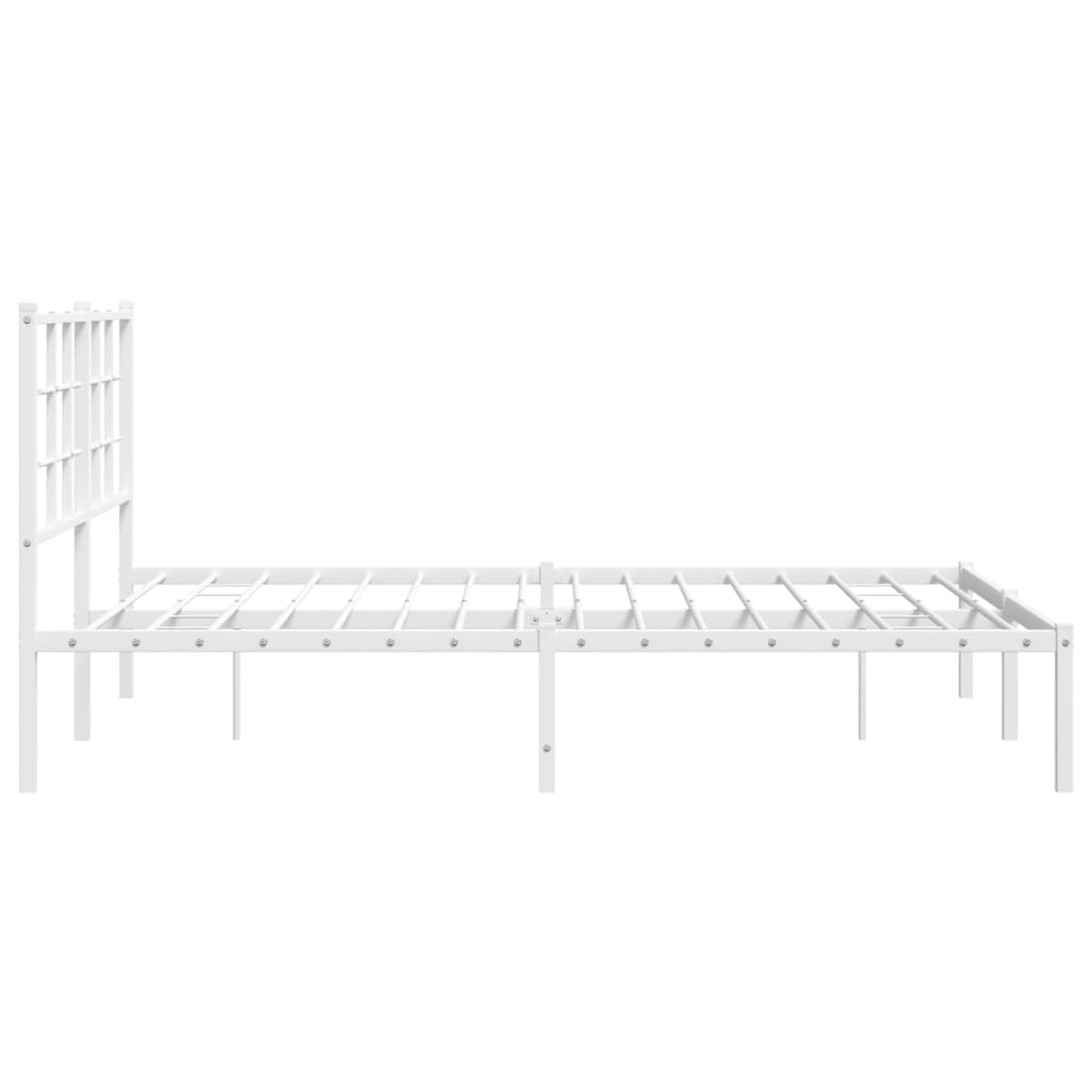 Estrutura de cama com cabeceira 135x190 cm metal branco