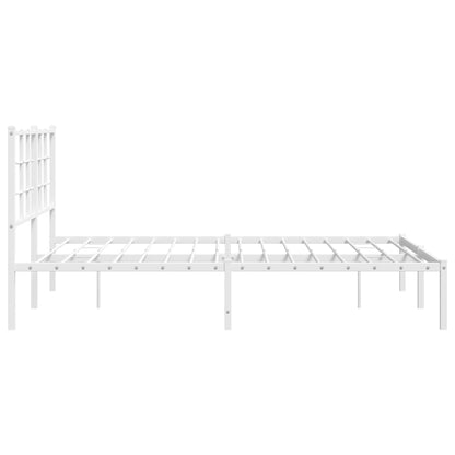 Estrutura de cama com cabeceira 135x190 cm metal branco