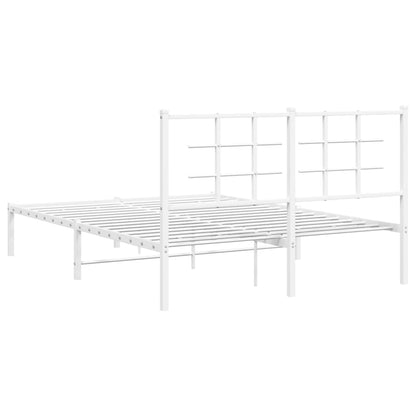 Estrutura de cama com cabeceira 135x190 cm metal branco