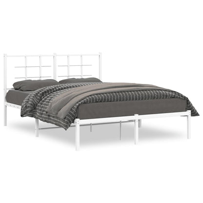 Estrutura de cama com cabeceira 135x190 cm metal branco