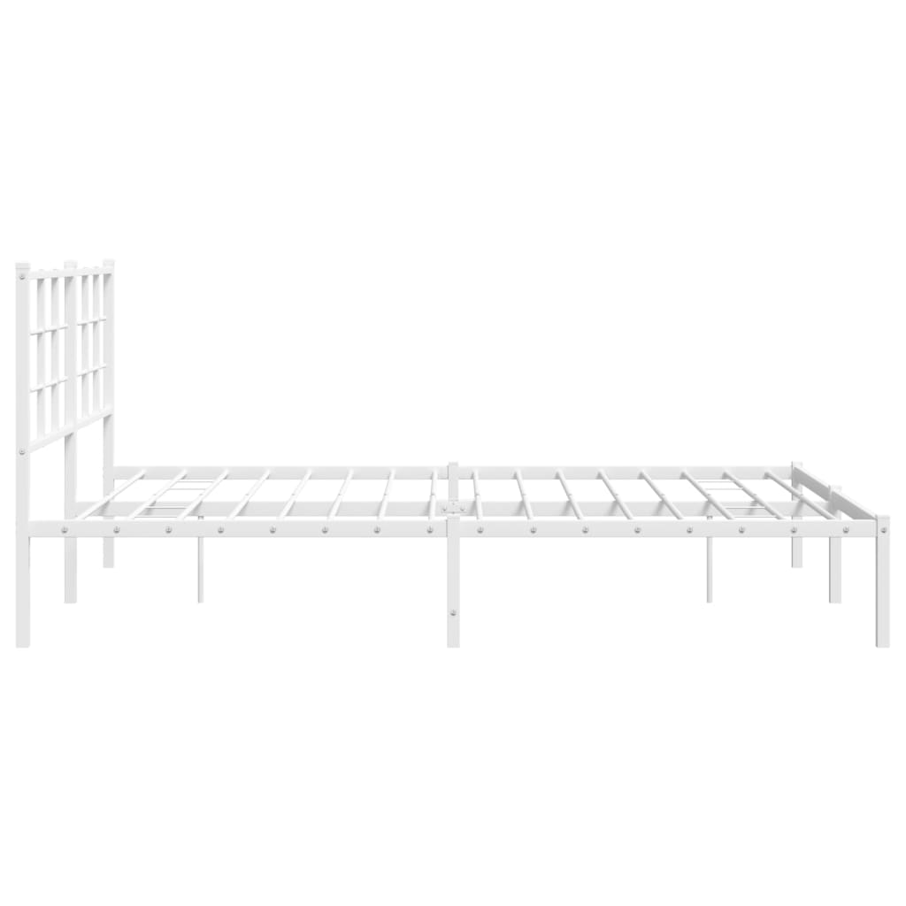 Estrutura de cama com cabeceira 150x200 cm metal branco