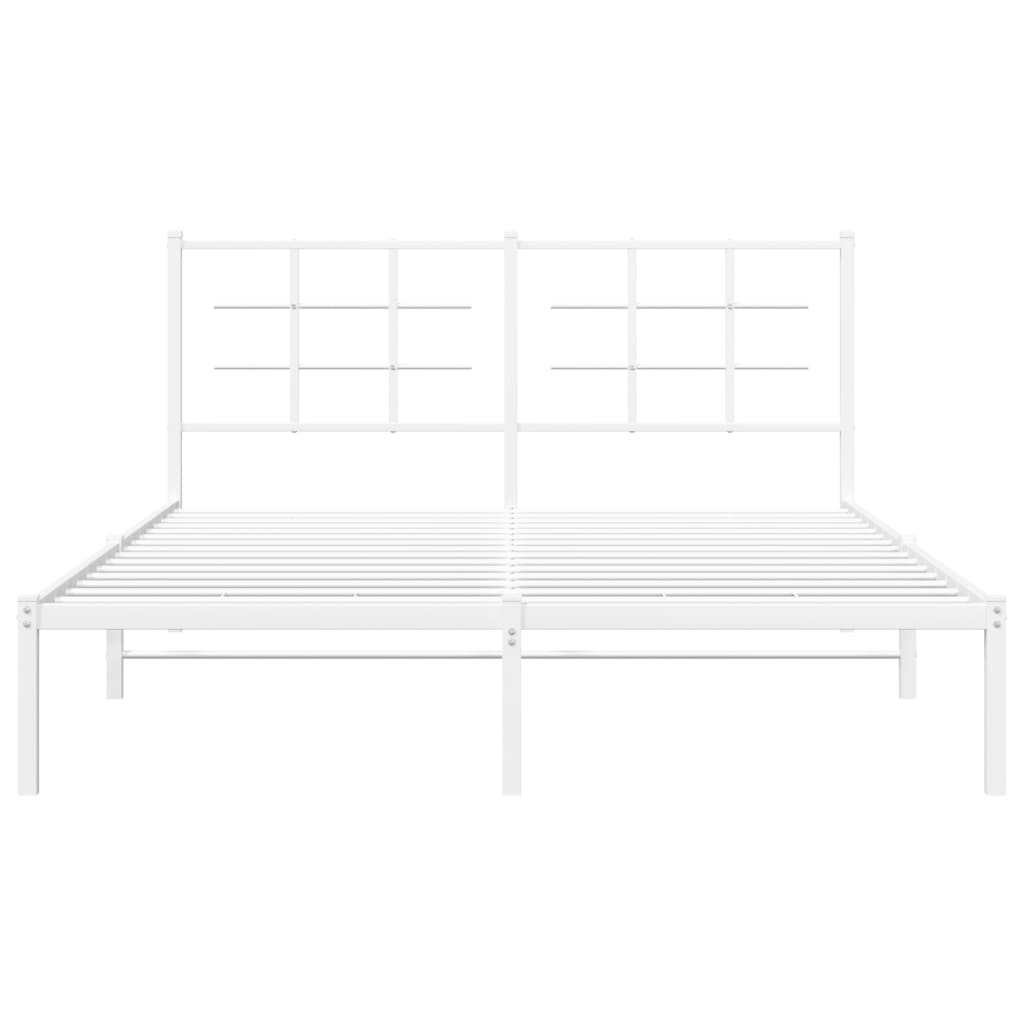 Estrutura de cama com cabeceira 160x200 cm metal branco