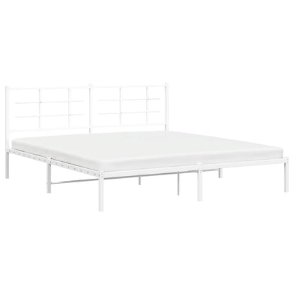 Estrutura de cama com cabeceira 183x213 cm metal branco