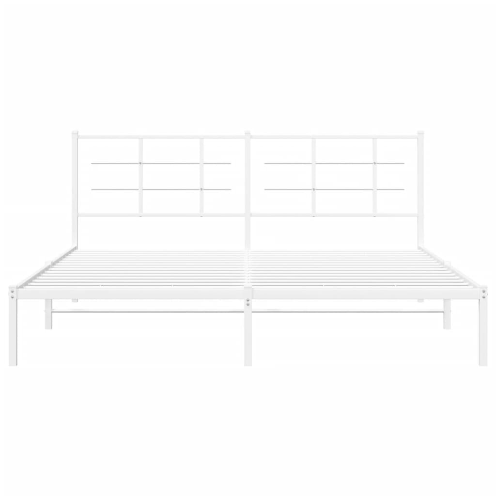 Estrutura de cama com cabeceira 183x213 cm metal branco