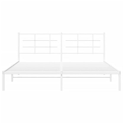 Estrutura de cama com cabeceira 183x213 cm metal branco