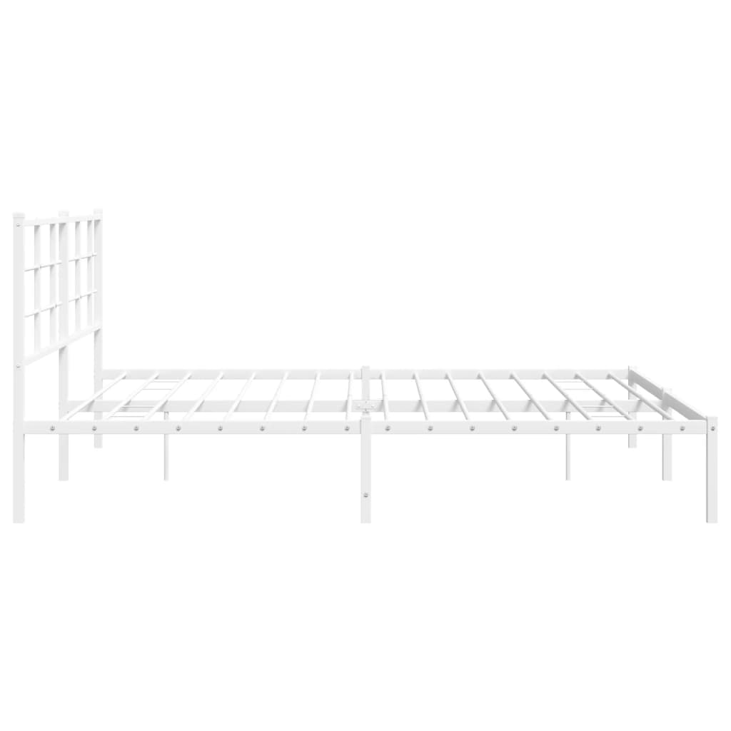 Estrutura de cama com cabeceira 183x213 cm metal branco