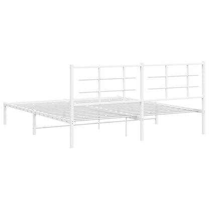 Estrutura de cama com cabeceira 183x213 cm metal branco