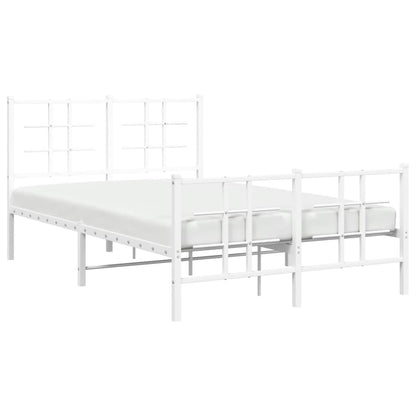 Estrutura de cama com cabeceira e pés 120x190 cm metal branco