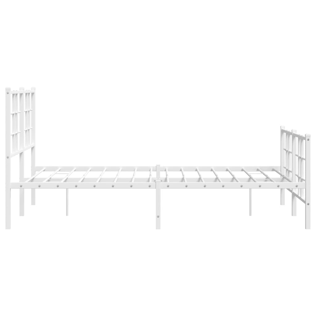 Estrutura de cama com cabeceira e pés 120x190 cm metal branco