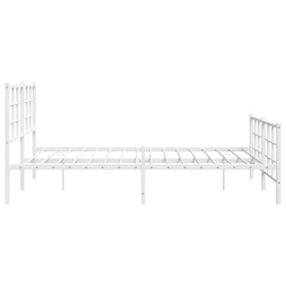 Estrutura de cama com cabeceira e pés 150x200 cm metal branco