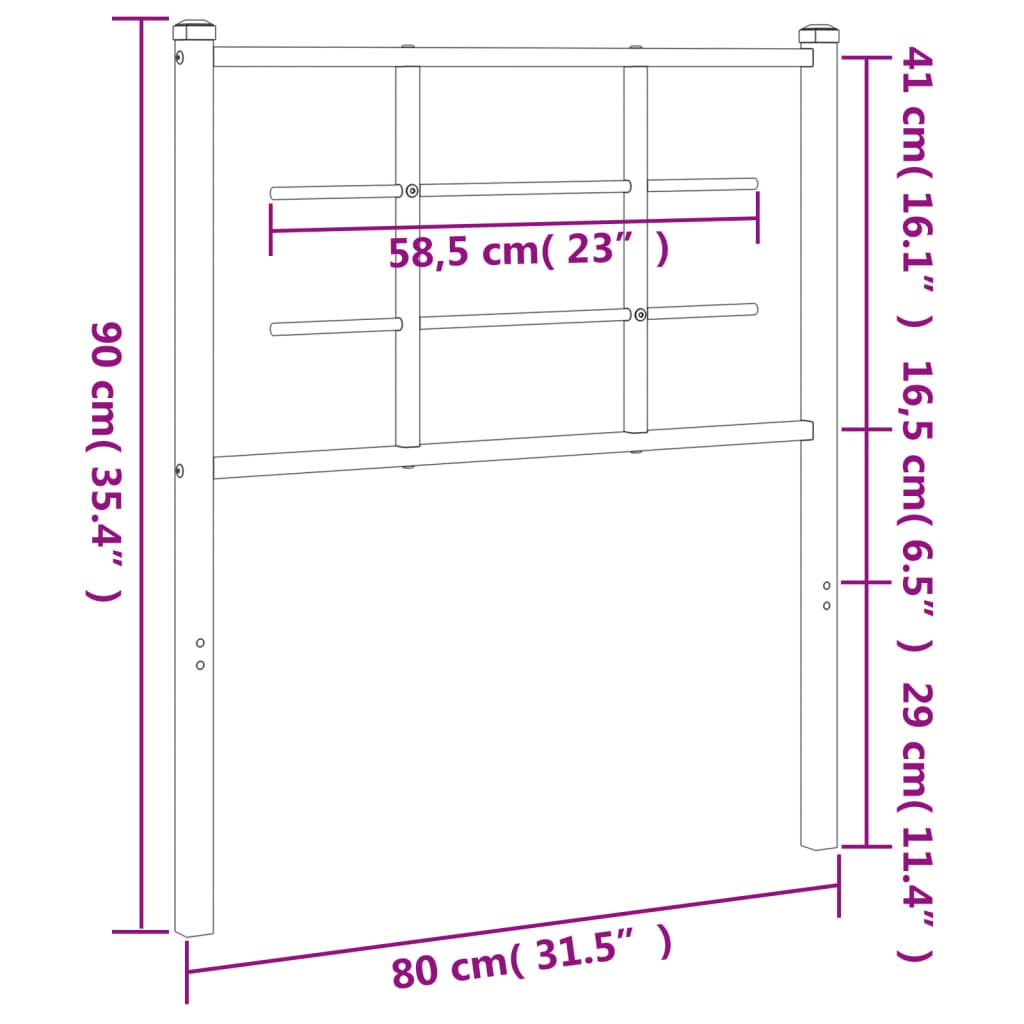 Cabeceira de cama 75 cm metal branco