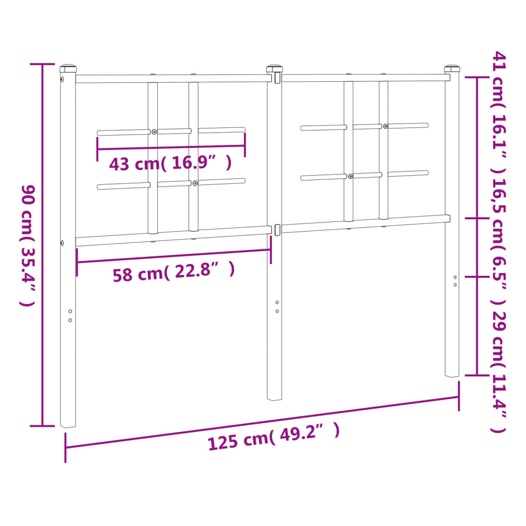 Cabeceira de cama 120 cm metal branco