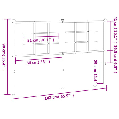 Cabeceira de cama 135 cm metal branco