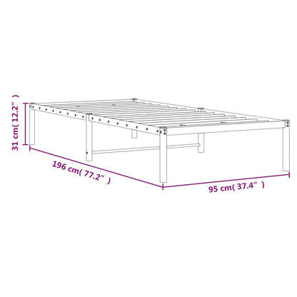 Estrutura de cama metal 90x190 cm preto