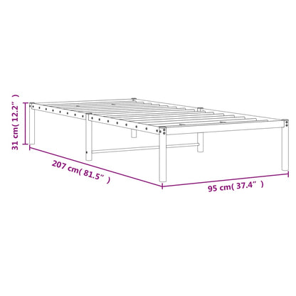 Estrutura de cama 90x200 cm metal preto