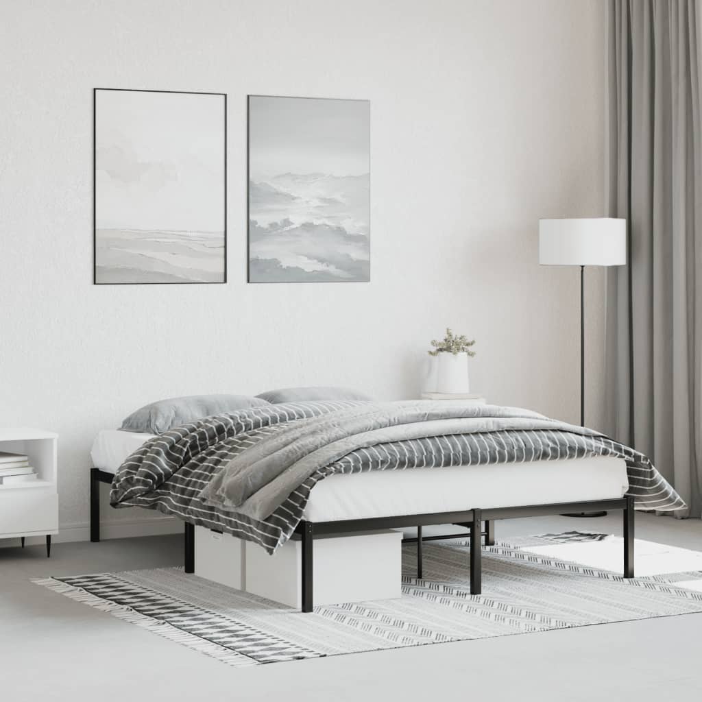 Estrutura de cama 140x190 cm metal preto