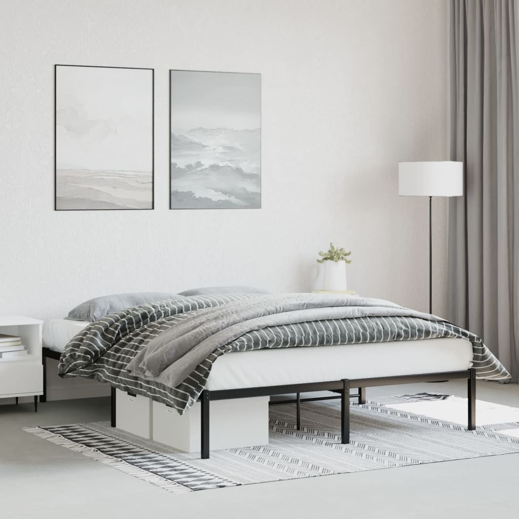 Estrutura de cama metal 150x200 cm preto