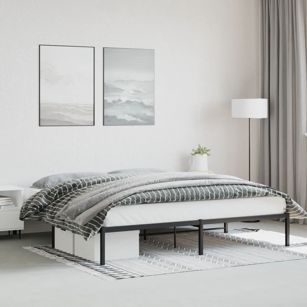 Estrutura de cama 200x200 cm metal preto