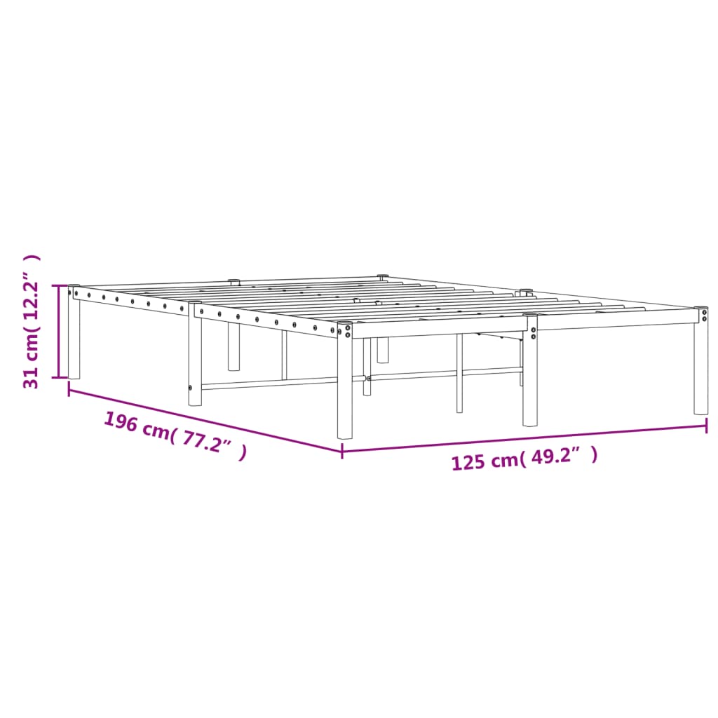 Estrutura de cama de metal 120x190 cm branco