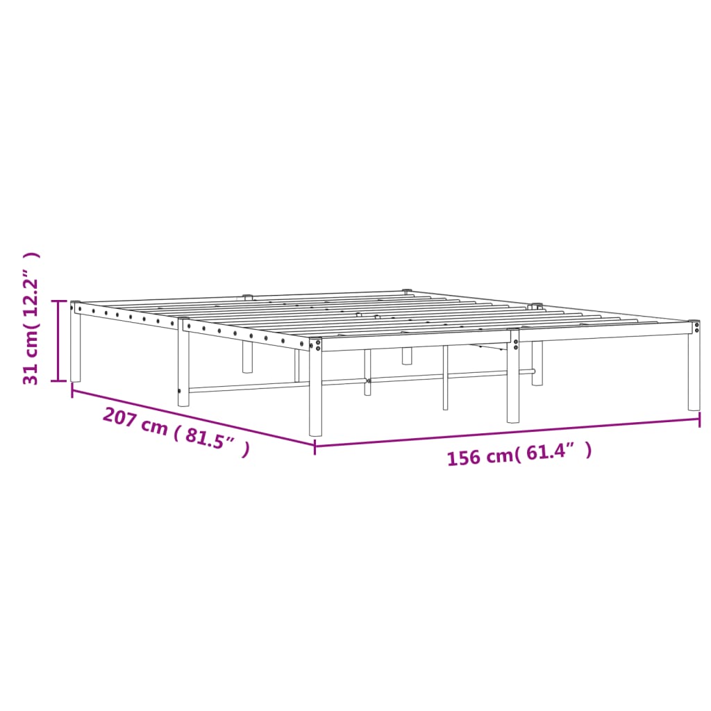 Estrutura de cama 150x200 cm metal branco