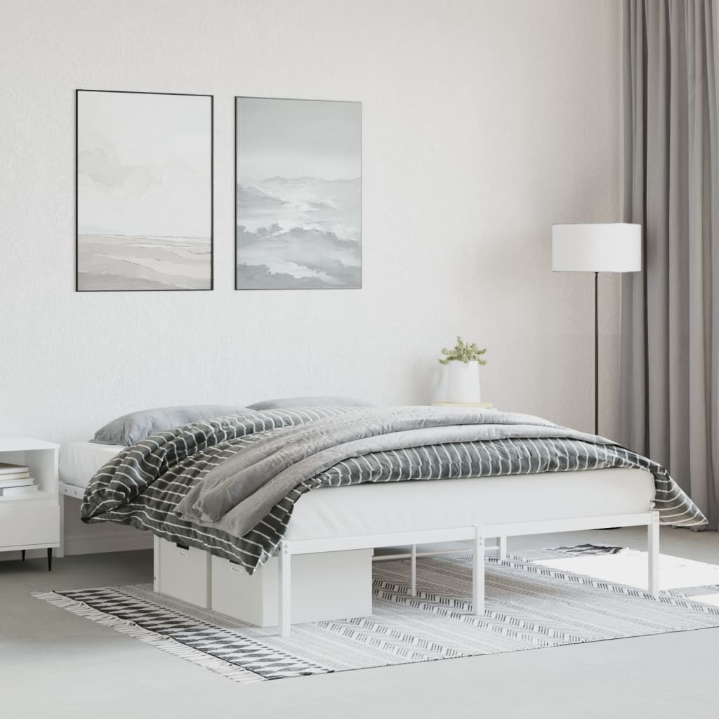 Estrutura de cama 150x200 cm metal branco