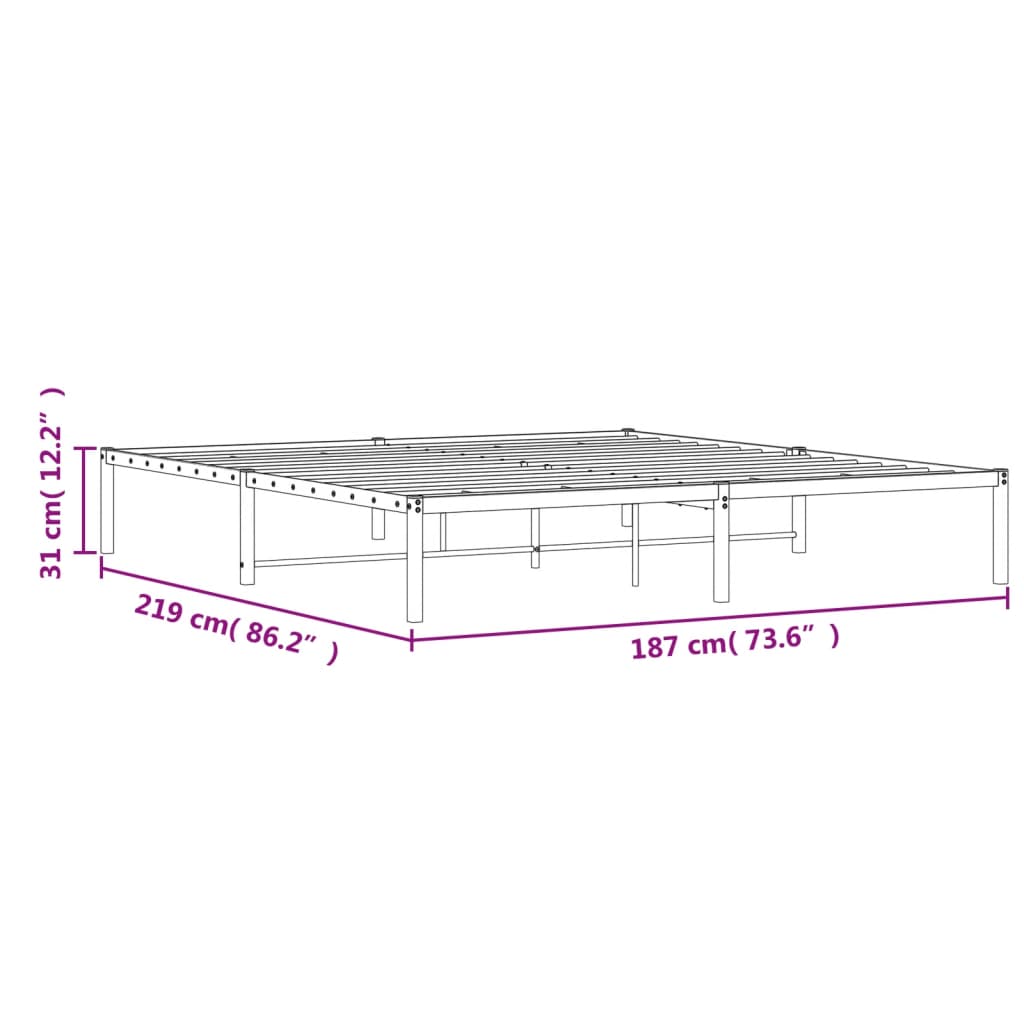 Estrutura de cama 183x213 cm metal branco