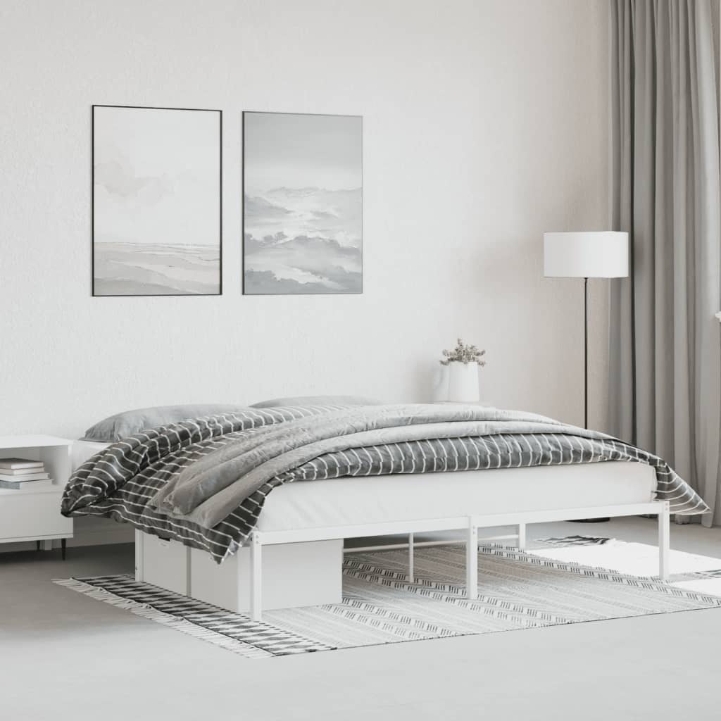 Estrutura de cama 183x213 cm metal branco