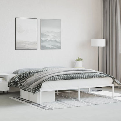 Estrutura de cama 193x203 cm metal branco