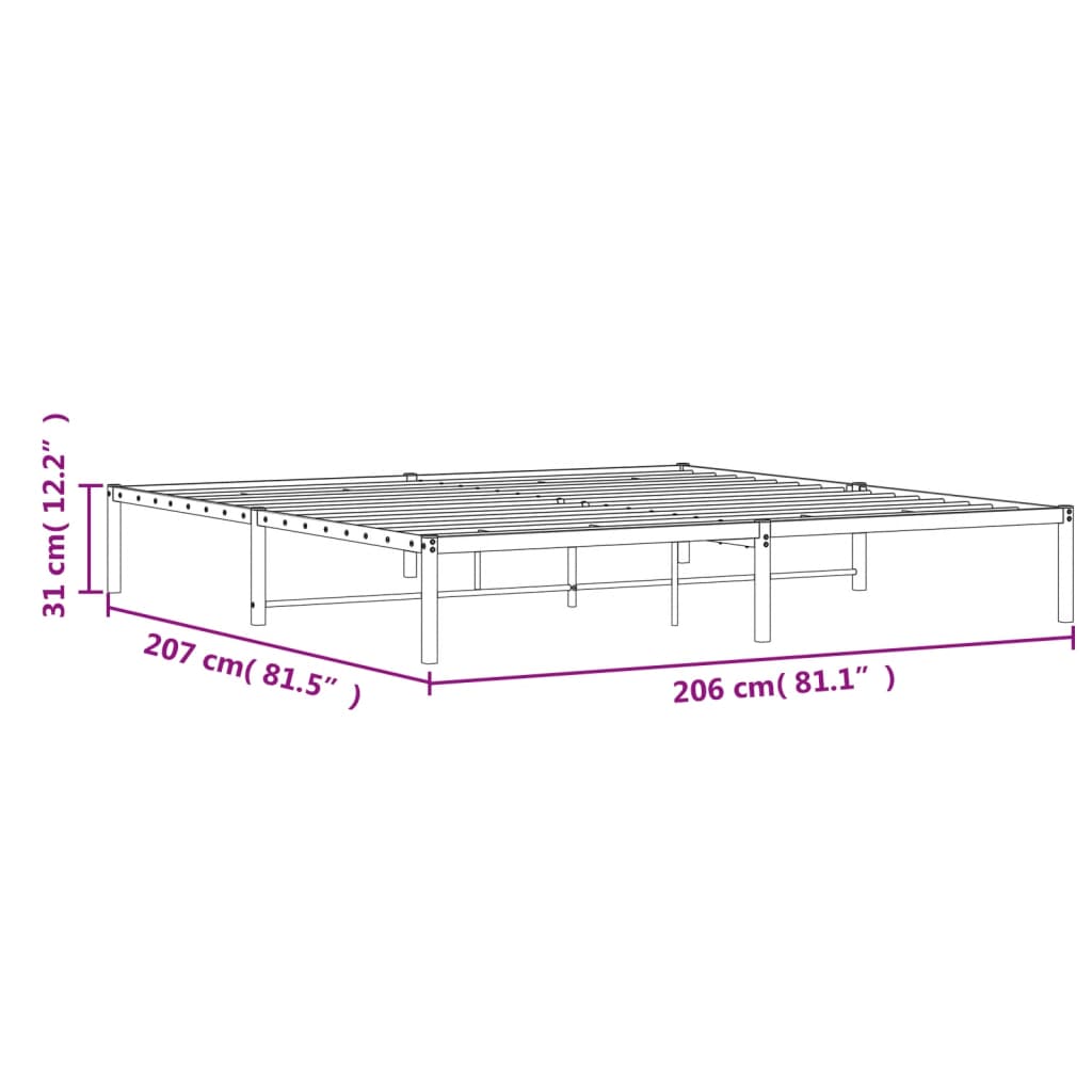 Estrutura de cama metal 200x200 cm branco