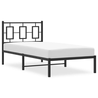 Estrutura de cama com cabeceira 90x190 cm metal preto