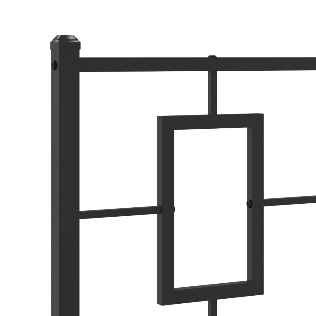 Estrutura de cama com cabeceira 90x190 cm metal preto