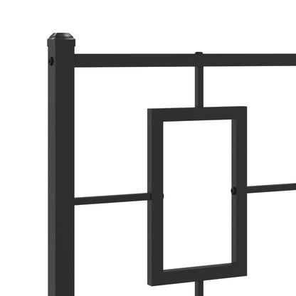 Estrutura de cama com cabeceira 90x190 cm metal preto