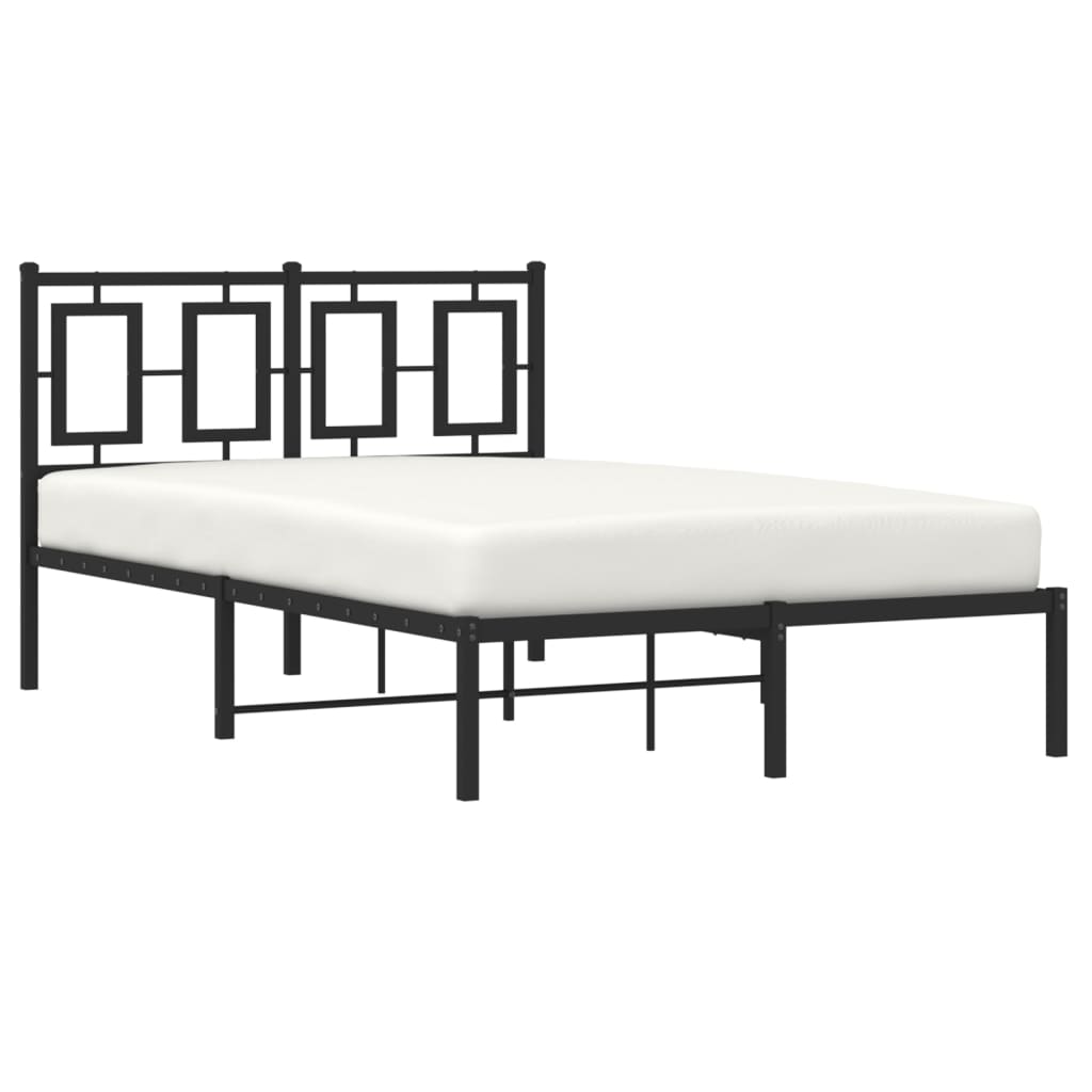 Estrutura de cama com cabeceira 120x190 cm metal preto