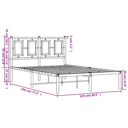 Estrutura de cama com cabeceira 120x190 cm metal preto