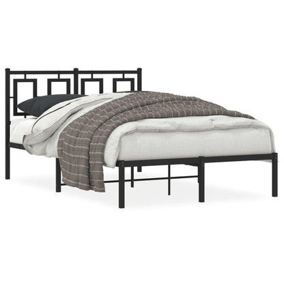 Estrutura de cama com cabeceira 120x190 cm metal preto