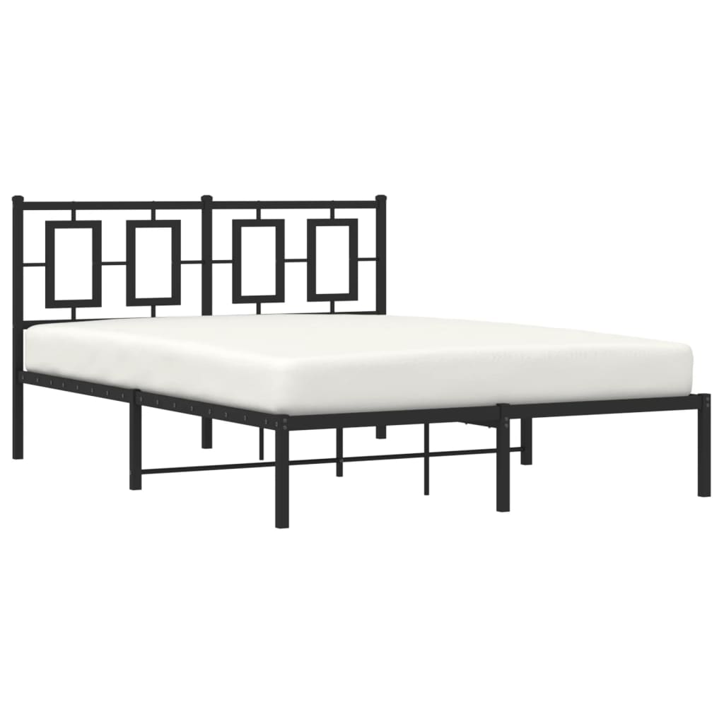 Estrutura de cama com cabeceira 135x190 cm metal preto