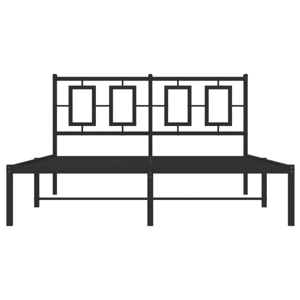 Estrutura de cama com cabeceira 135x190 cm metal preto