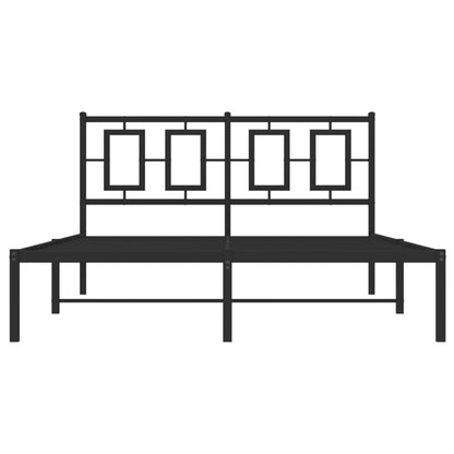 Estrutura de cama com cabeceira 135x190 cm metal preto