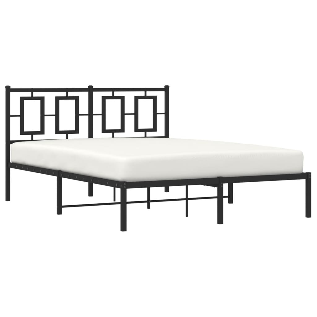 Estrutura de cama com cabeceira 140x190 cm metal preto